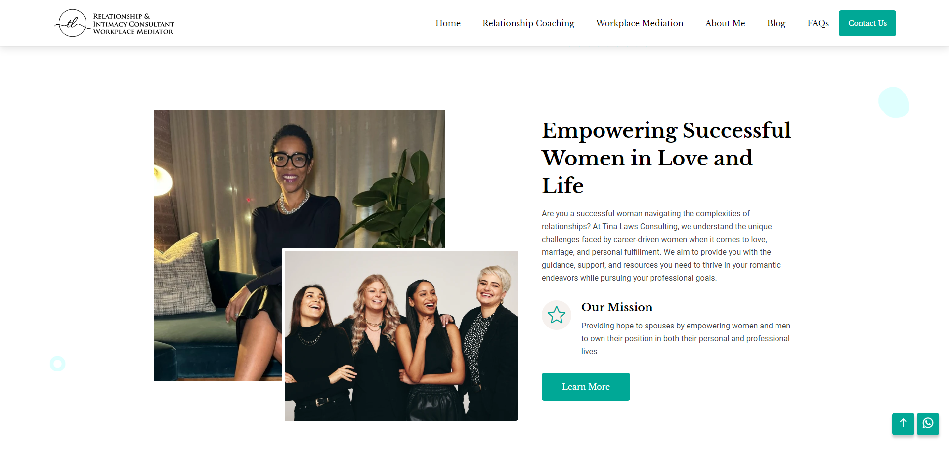 Tina Laws Consulting Website Design Upgrade